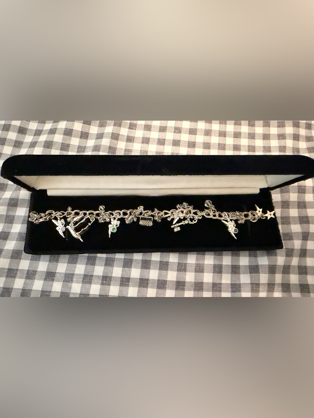 Disney Silver Charm Bracelet – Fairies, Ship, Stars & Gemstones